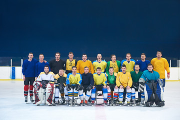 Image showing ice hockey players team portrait