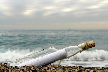 Image showing message in a bottle