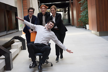 Image showing business people group have fun