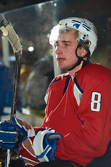 Image showing ice hockey player portrait