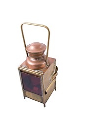 Image showing Vintage brass petrol lamp