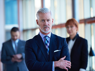 Image showing senior business man with his team at office