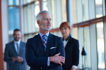 Image showing senior business man with his team at office