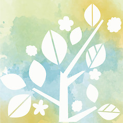 Image showing watercolor background with tree