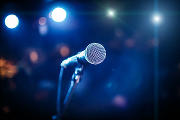 Image showing Microphone on stage