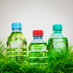 Image showing Water bottle on the grass