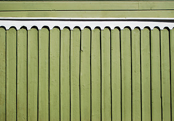 Image showing Green Wooden Fence