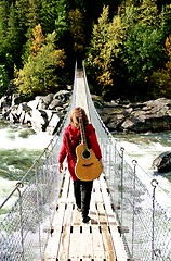 Image showing Female guitarist