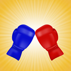 Image showing Red and Blue Boxing Gloves