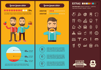 Image showing Fast food flat design Infographic Template