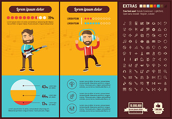 Image showing Music flat design Infographic Template