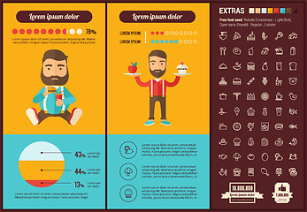 Image showing Food flat design Infographic Template