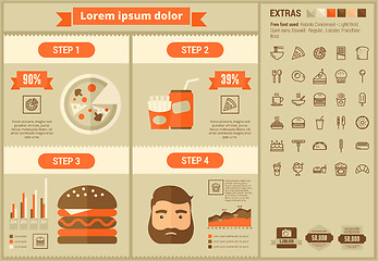 Image showing Fast food flat design Infographic Template