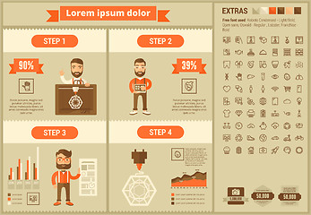 Image showing Three D printing flat design Infographic Template