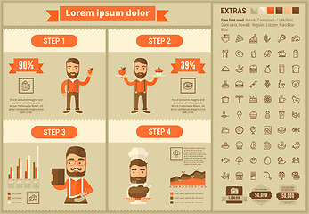 Image showing Food flat design Infographic Template