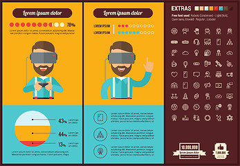 Image showing Virtual Reality flat design Infographic Template