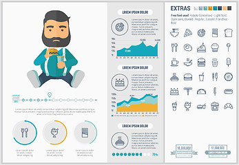 Image showing Fast food flat design Infographic Template