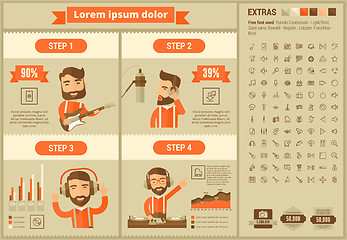 Image showing Music flat design Infographic Template