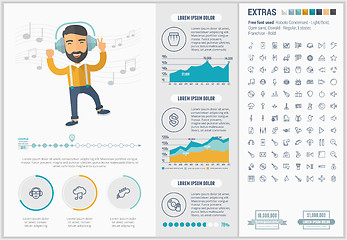 Image showing Music flat design Infographic Template