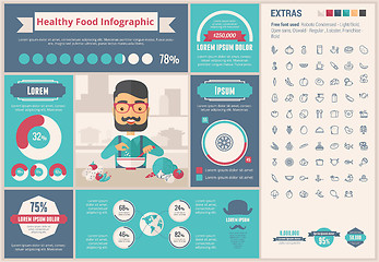 Image showing Healthy Food flat design Infographic Template