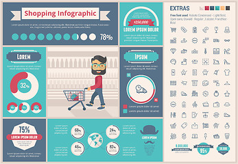 Image showing Shopping flat design Infographic Template