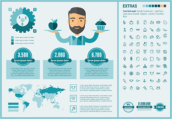 Image showing Healthy Food flat design Infographic Template