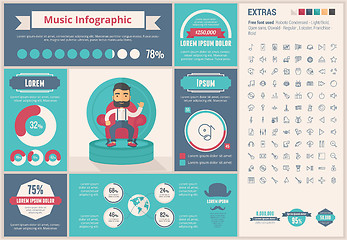 Image showing Music flat design Infographic Template