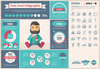 Image showing Fast food flat design Infographic Template