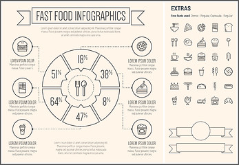 Image showing Fast Food Line Design Infographic Template