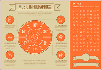 Image showing Music Line Design Infographic Template