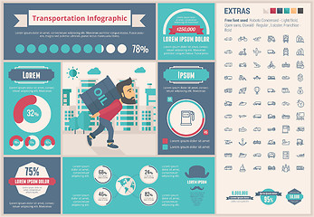 Image showing Transportation flat design Infographic Template