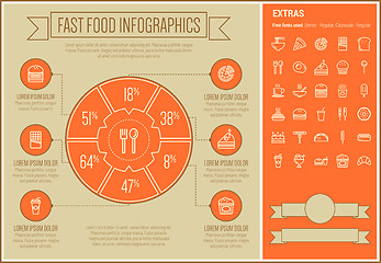 Image showing Fast Food Line Design Infographic Template