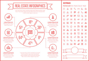 Image showing Real Estate Line Design Infographic Template