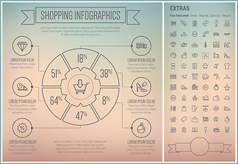 Image showing Shopping Line Design Infographic Template