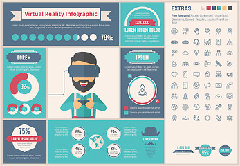 Image showing Virtual Reality flat design Infographic Template