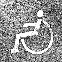 Image showing Parking places with disabled signs  on asphalt. 