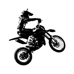 Image showing Rider participates motocross championship.  