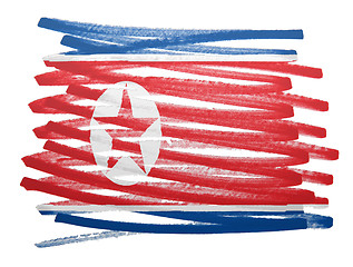 Image showing Flag illustration - North Korea