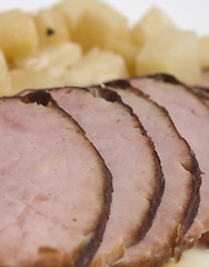 Image showing sliced roasted ham