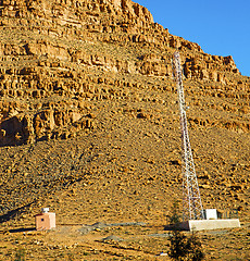 Image showing in   africa morocco the atlas valley dry mountain ground isolate