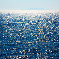 Image showing in mediterranean see greece island and the  background hill  