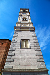 Image showing monument  clock tower in italy    stone and bell