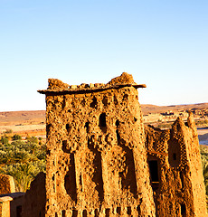 Image showing africa  in histoycal maroc  old construction  and the blue cloud