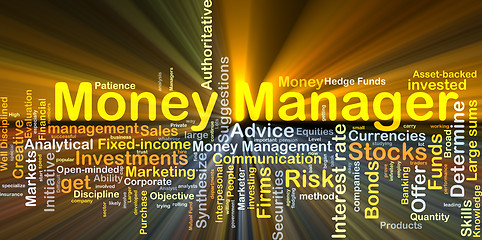 Image showing Money manager background concept glowing