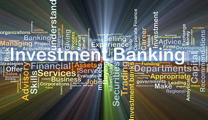 Image showing Investment banking background concept glowing