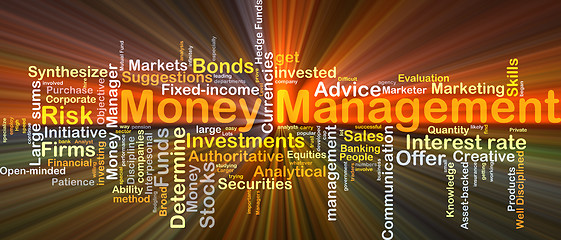 Image showing Money management background concept glowing