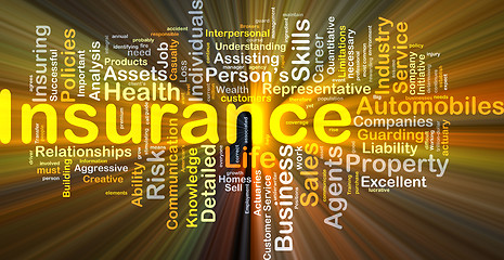 Image showing Insurance background concept glowing