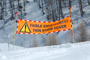 Image showing Ski warning sign
