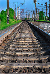 Image showing rails with concrete sleepers