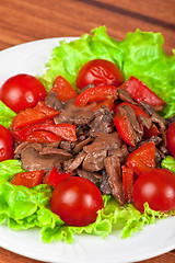 Image showing Roasted beef and mushrooms